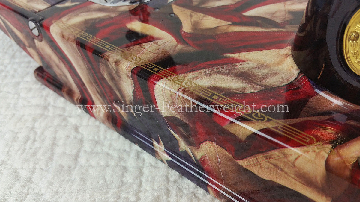 Singer Featherweight 221 Sewing Machine, PATRIOTIC One-Of-A-Kind Specialty - Painted