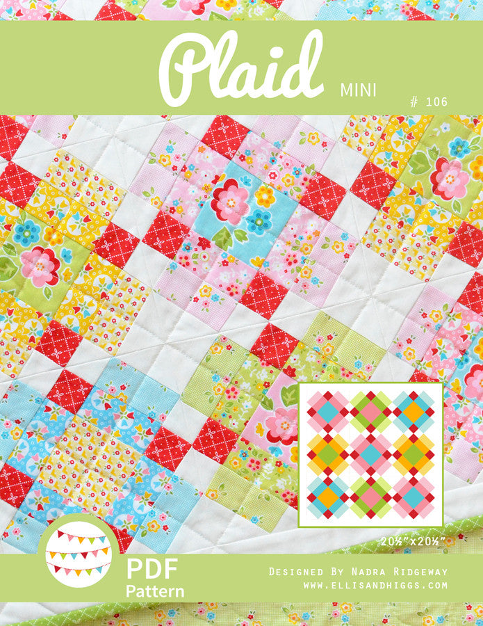 Pattern, Plaid MINI Quilt by Ellis & Higgs (digital download)