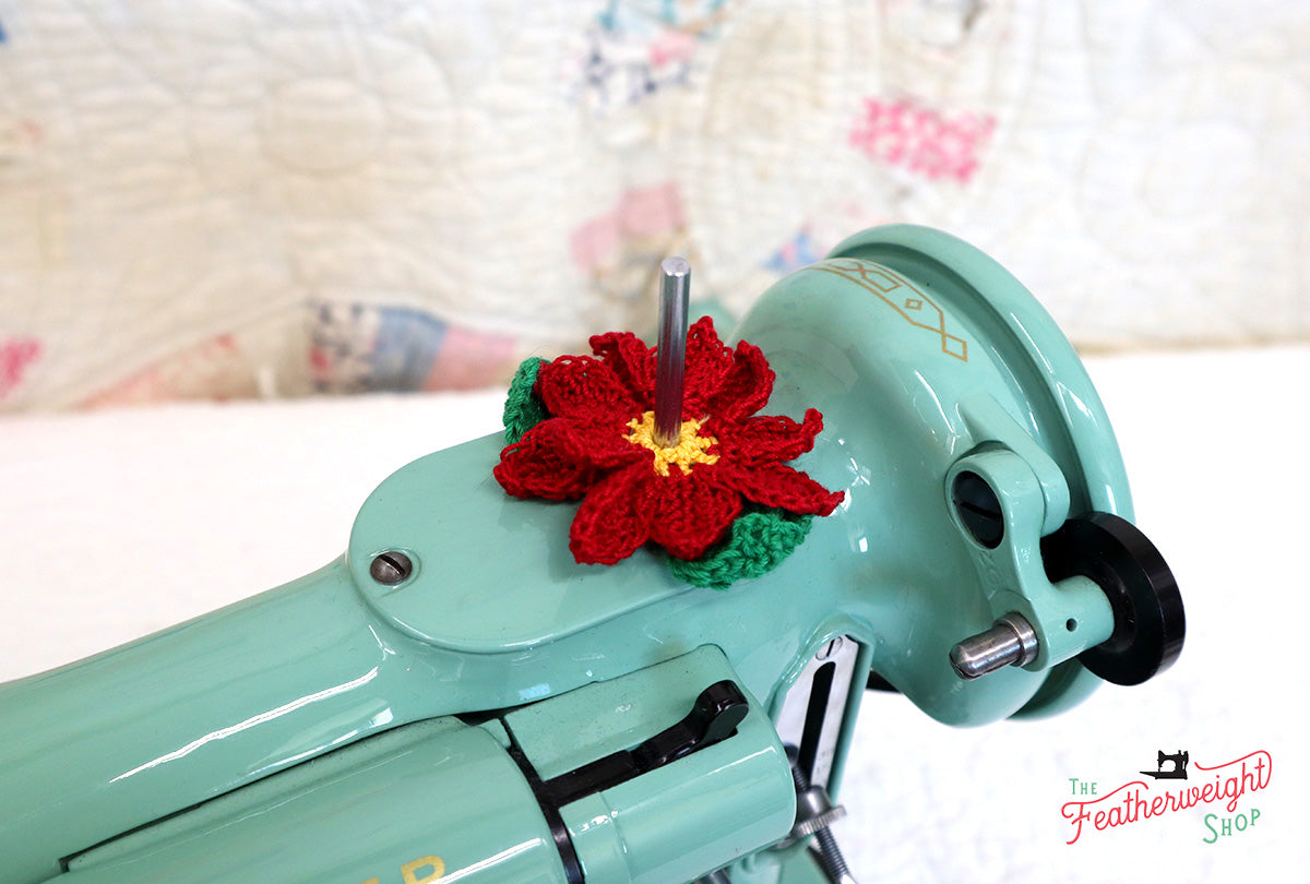 Spool Pin Doily - Poinsettia Flower