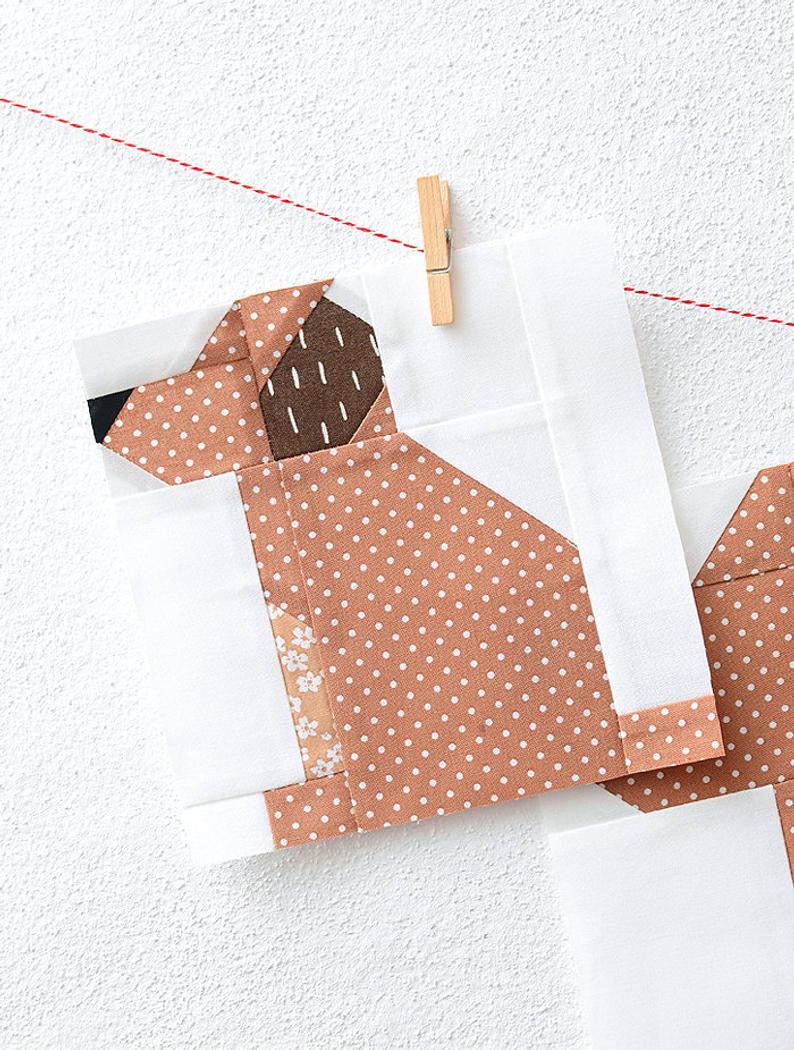 Pattern, Puppy Dog Quilt Block by Ellis & Higgs (digital download)