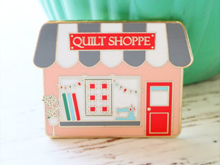 Load image into Gallery viewer, quilt shop enamel pin