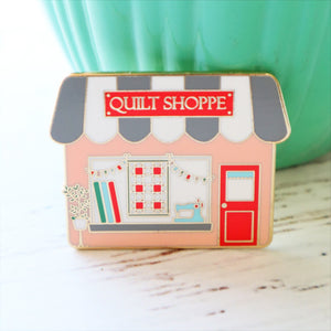 quilt shop enamel pin