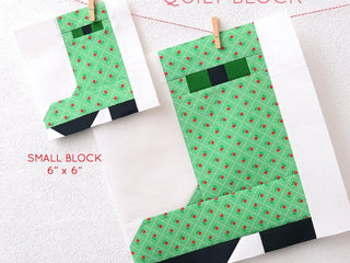 Load image into Gallery viewer, Pattern, Rain Boot Quilt Block by Ellis &amp; Higgs (digital download)