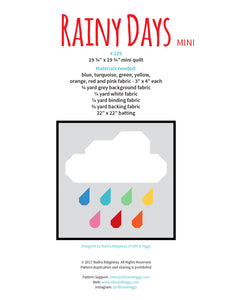 Pattern, Rainy Days MINI Quilt by Ellis & Higgs (digital download)