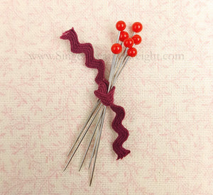 red glass head pins