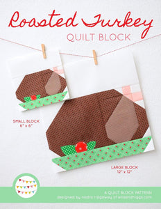 Pattern, Roasted Turkey Quilt Block by Ellis & Higgs (digital download)