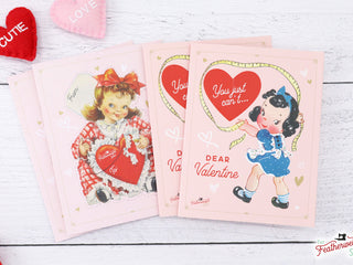 Load image into Gallery viewer, Valentine&#39;s Day Cards, Old-Fashioned Sewing (Set of 4)