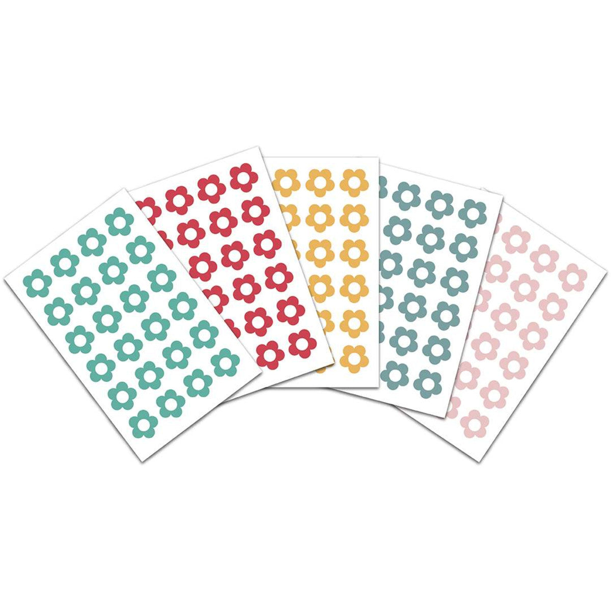 Punched Hole Reinforcers, Flower Power by Lori Holt - 24 Sheets of 24 Flowers