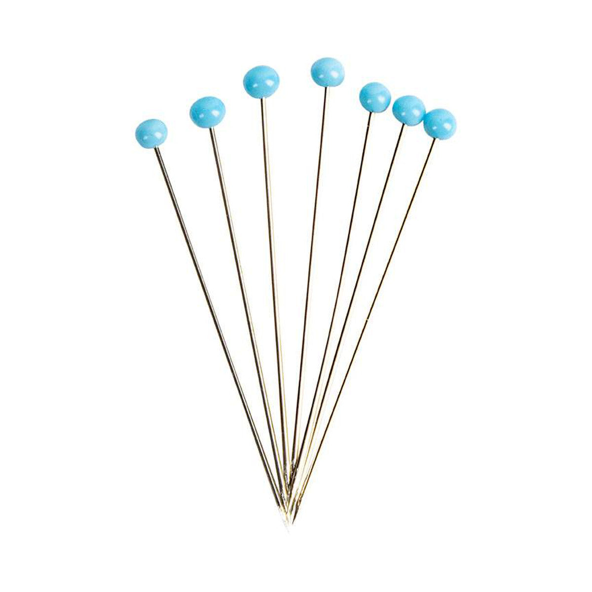 light blue super fine glass head pins