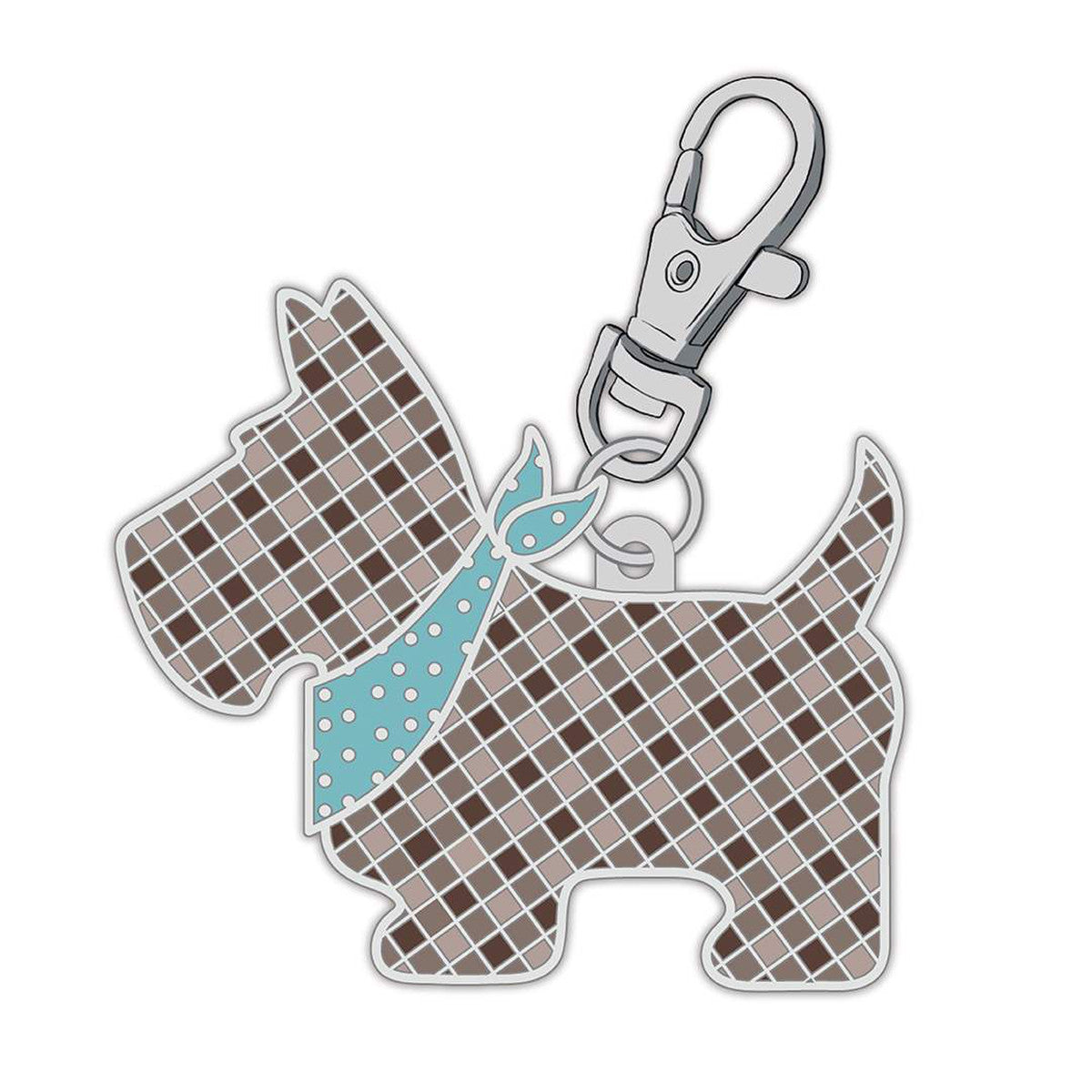Fabric Scottie Dog Key Ring, Cute Dog Key Ring