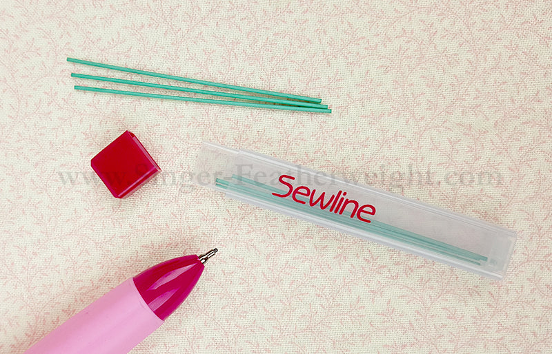 Sewline Mechanical Fabric Pencil Lead Refill 6/Pkg-White 
