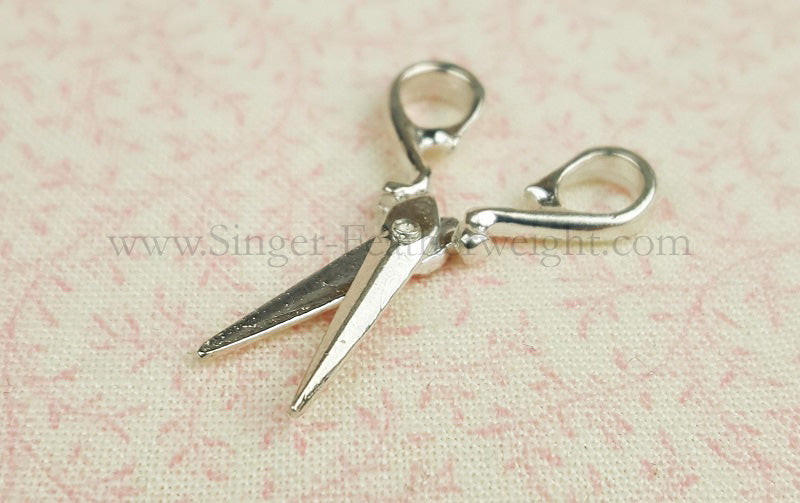Charm (breloque) Ciseaux Vintage En Argent Sterling 925 - Ouverture 1,7 Cm, Poids 2,9 G, Occasion