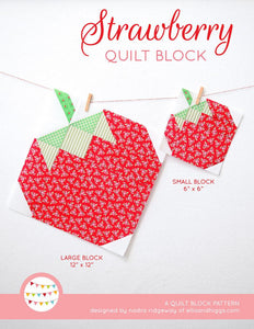 Pattern, Strawberry Quilt Block by Ellis & Higgs (digital download)