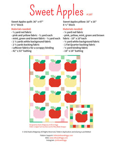 Pattern, Sweet Apples Quilt & Pillow Cover by Ellis & Higgs (digital download)