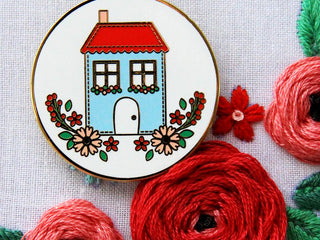 Load image into Gallery viewer, Needle Minder, HOME EMBROIDERY HOOP by Flamingo Toes