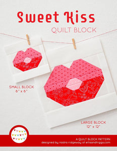 Pattern, Sweet Kiss Valentine Quilt Block by Ellis & Higgs (digital download)