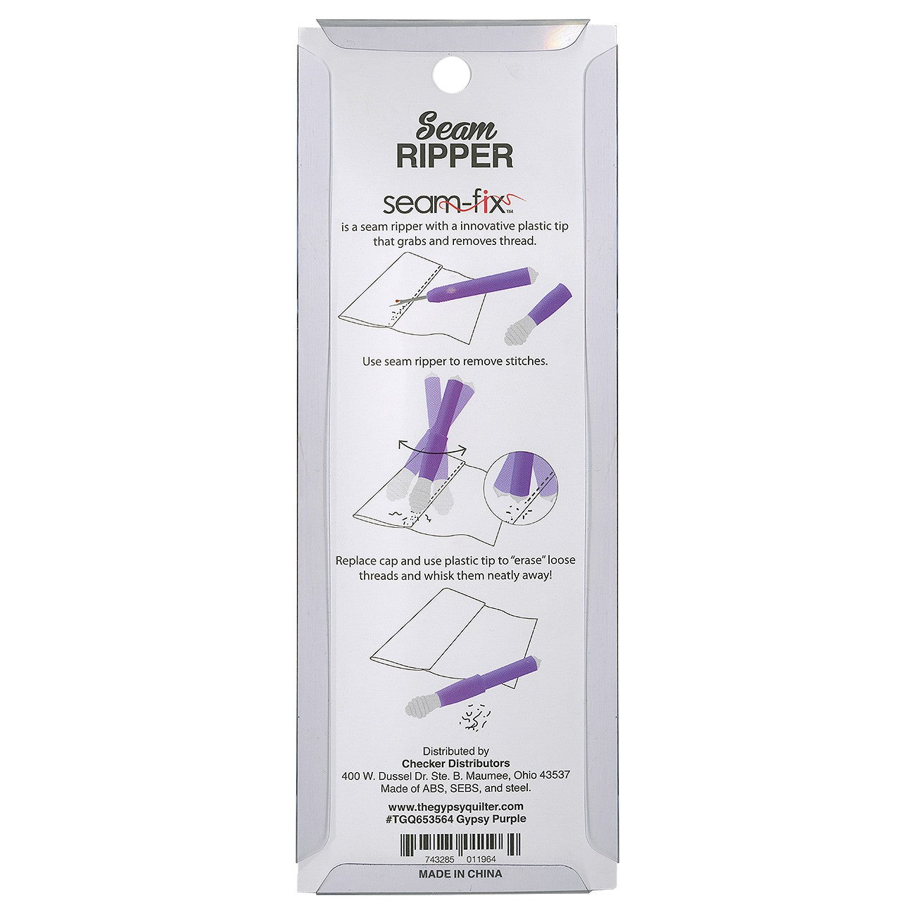 Seam Ripper,  Gypsy Quilter Seam Fix - PURPLE