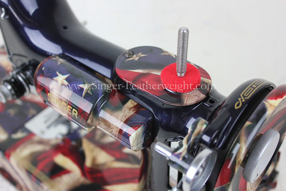 Singer Featherweight 221 Sewing Machine, PATRIOTIC One-Of-A-Kind Specialty - Painted