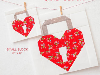 Load image into Gallery viewer, Pattern, Unlock My Heart Valentine Love Quilt Block by Ellis &amp; Higgs (digital download)