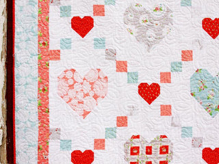 Load image into Gallery viewer, PATTERN, HEARTS AND KISSES Quilt by Beverly McCullough of Flamingo Toes Designs