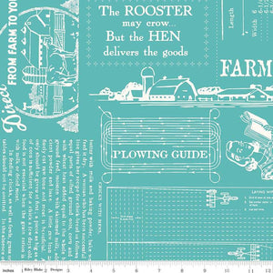 Fabric, Farm Girl Vintage by Lori Holt WIDE BACK 108" FARM LIFE COTTAGE (by the yard)