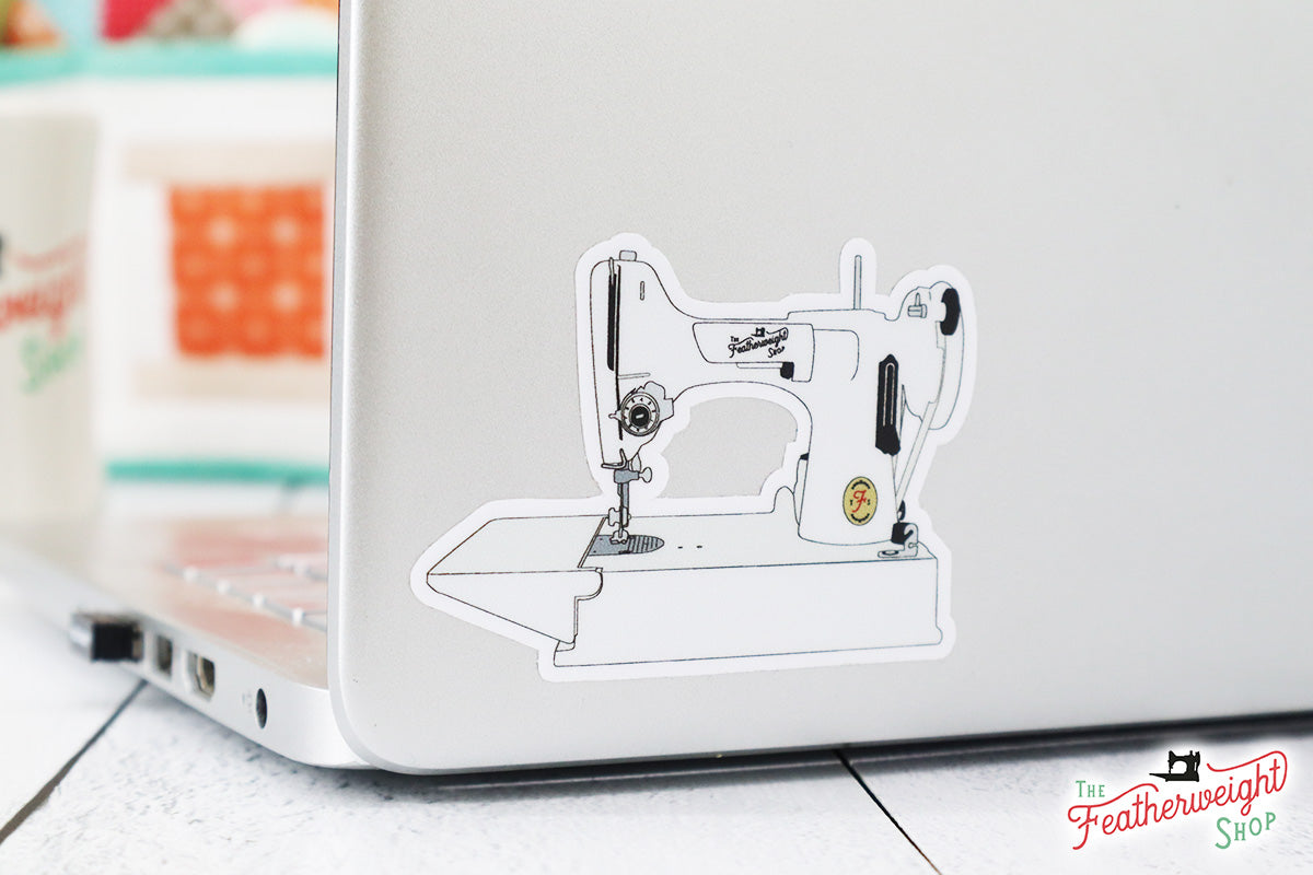 Sticker, Singer Featherweight 221K7 (White)