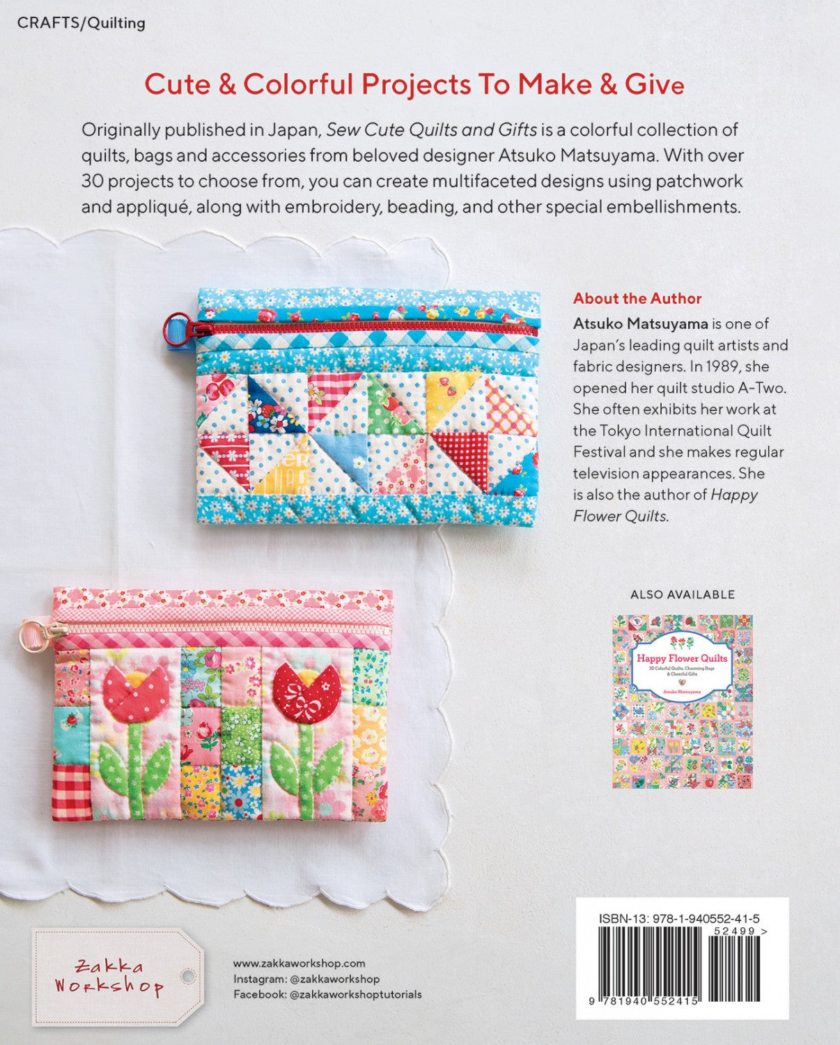 PATTERN BOOK, Sew Cute Quilts and Gifts by Atsuko Matsuyama