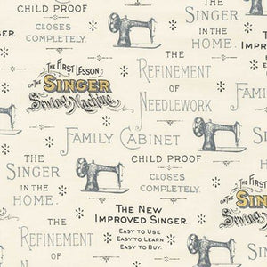 Fabric, Sewing With Singer Metallic featuring Antique Singer Machines-ANTIQUE (Discontinued)