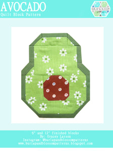 Pattern, Avocado Quilt Block by Burlap and Blossom (digital download)