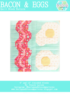 Pattern, Bacon and Eggs Quilt Block by Burlap and Blossom (digital download)