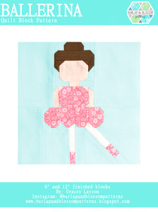 Pattern, Ballerina Quilt Block by Burlap and Blossom (digital download)