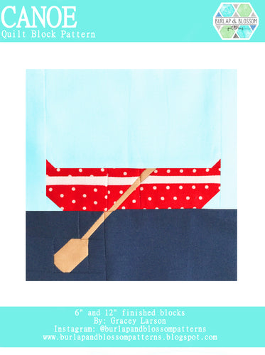 Pattern, Canoe Quilt Block by Burlap and Blossom (digital download)