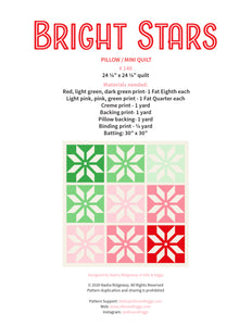 Pattern, Bright Stars Mini Quilt / Pillow by Ellis & Higgs (digital download)