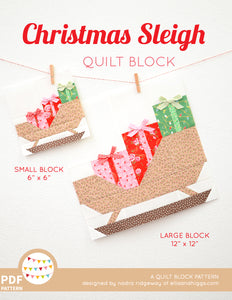 Pattern, Christmas Sleigh Quilt Block by Ellis & Higgs (digital download)