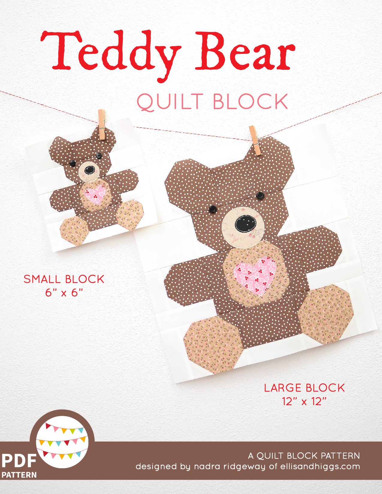 Pattern, Teddy Bear Quilt Block by Ellis & Higgs (digital download) – The Singer Featherweight Shop pattern-teddy-bear-quilt-block-by-ellis-higgs-digital-download-the-singer-featherweight-shop