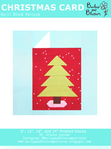 Pattern, Christmas Card Quilt Block by Burlap and Blossom (digital download)