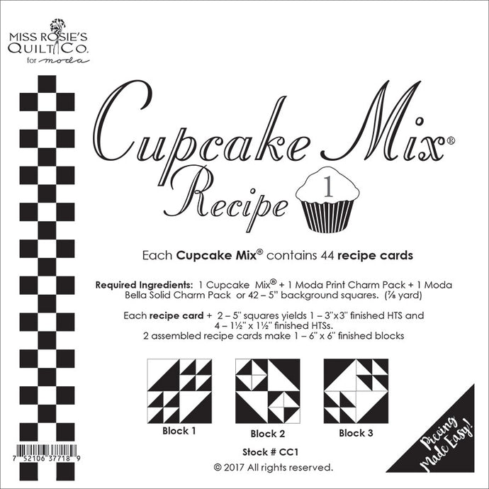 PATTERN, Cupcake Mix Recipe #1 by Miss Rosie's Quilt Co.