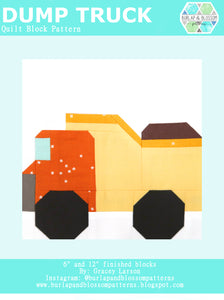 Pattern, Dump Truck Quilt Block by Burlap and Blossom (digital download)
