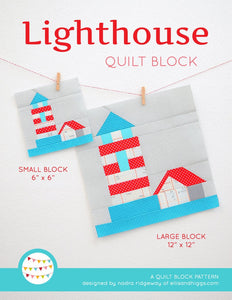 Pattern, Nautical Lighthouse Quilt Block by Ellis & Higgs (digital download)