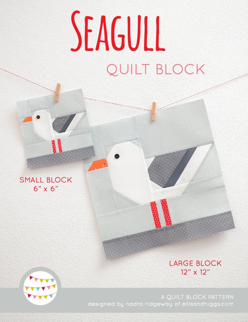 Pattern, Nautical Sea Gull Quilt Block by Ellis & Higgs (digital download)