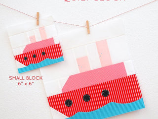 Load image into Gallery viewer, Pattern, Nautical Steamship Quilt Block by Ellis &amp; Higgs (digital download)