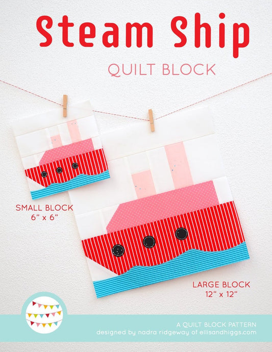 Pattern, Nautical Steamship Quilt Block by Ellis & Higgs (digital download)