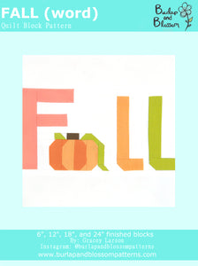 Pattern, Fall Quilt Block by Burlap and Blossom (digital download)