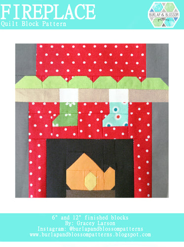 Pattern, Fireplace Quilt Block by Burlap and Blossom (digital download)