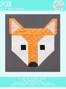 Pattern, Fox Quilt Block by Burlap and Blossom (digital download)