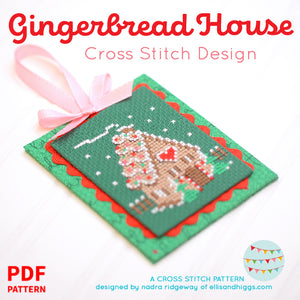 Pattern, Gingerbread House Cross Stitch Design by Ellis & Higgs (digital download)