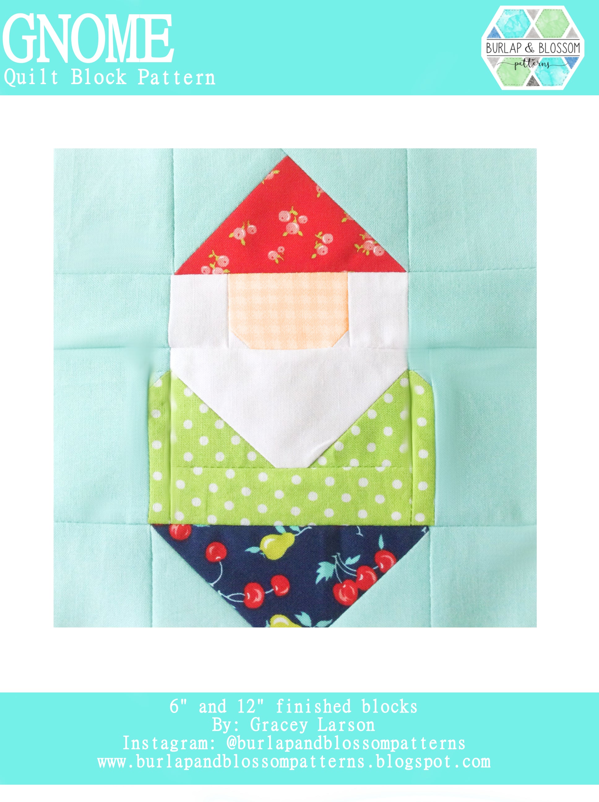 Pattern, Fabric Bundle Quilt Block by Burlap and Blossom (digital