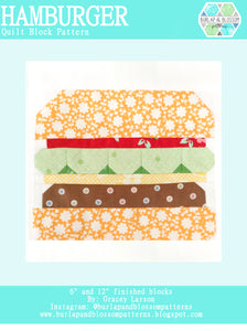 Pattern, Hamburger Quilt Block by Burlap and Blossom (digital download)