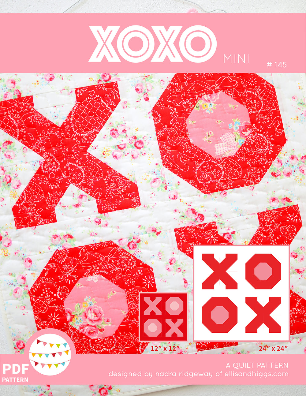 Pattern, XOXO MINI Quilt by Ellis & Higgs (digital download) – The ...