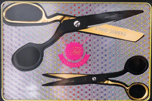 black and gold scissor set